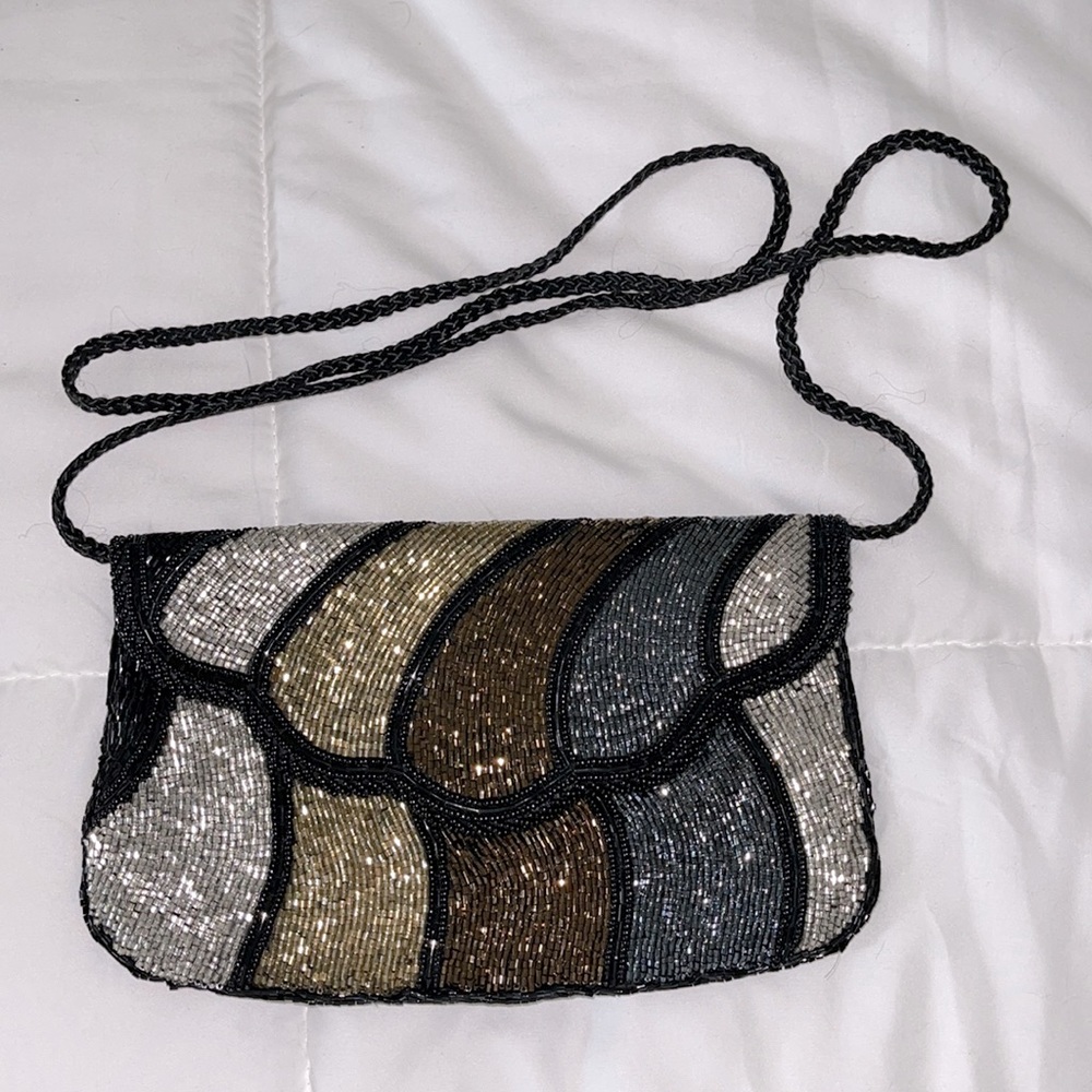 Beaded Crossbody Bag or Clutch. Vintage